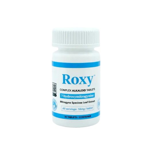 Bottle of Roxy complex alkaloid tablets.