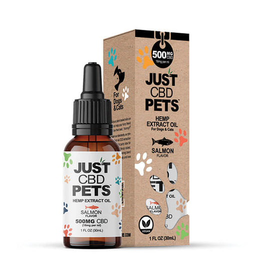 JUST PETS CBD OILS TINCTURE 500MG 1FLOZ - SALMON FLAVOR