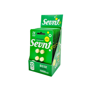 Display of green SevnT lozenges.