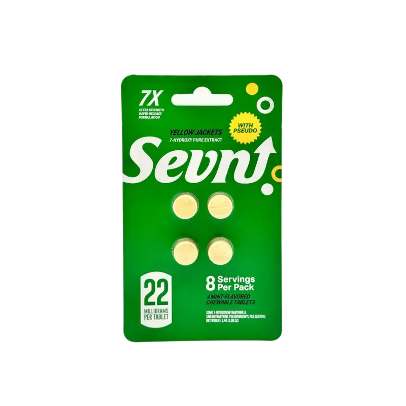 Sevn 4ct 7OH + Pseudo Tabs Yellow Jackets 22mg Per Tablet - Seven Tech