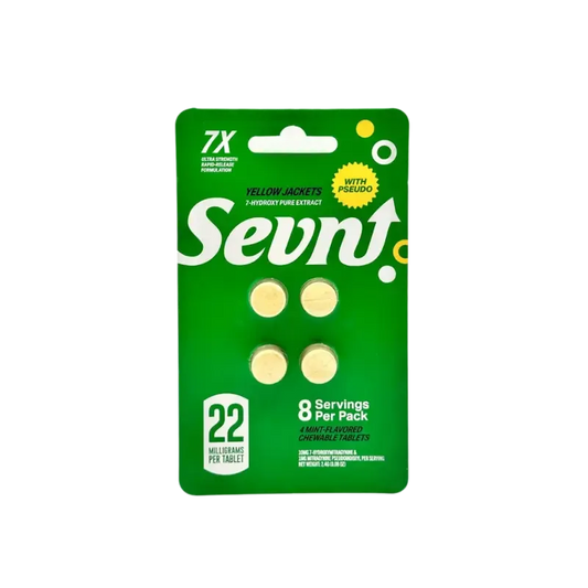 Sevn 4ct 7OH + Pseudo Tabs Yellow Jackets 22mg Per Tablet - Seven Tech