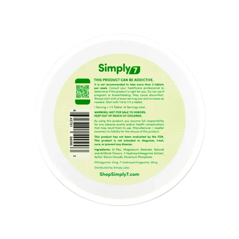 Simply7 product label.