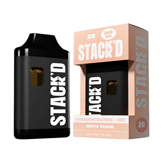 STACK'D 7-HYDROXYMITRAGYNINE WHITE PEACH VAPE 2G 200mg 7OH - Seven Tech
