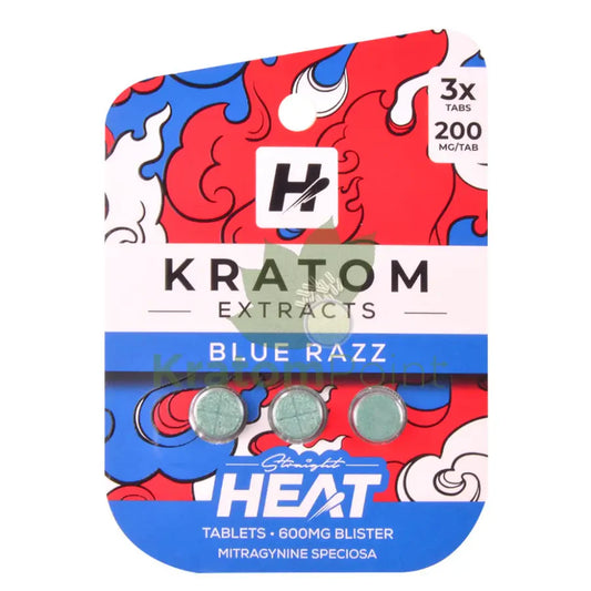 STRAIGHT HEAT KRATOM EXTRACT TABLETS 200MG 3CT - BLUE RAZZ