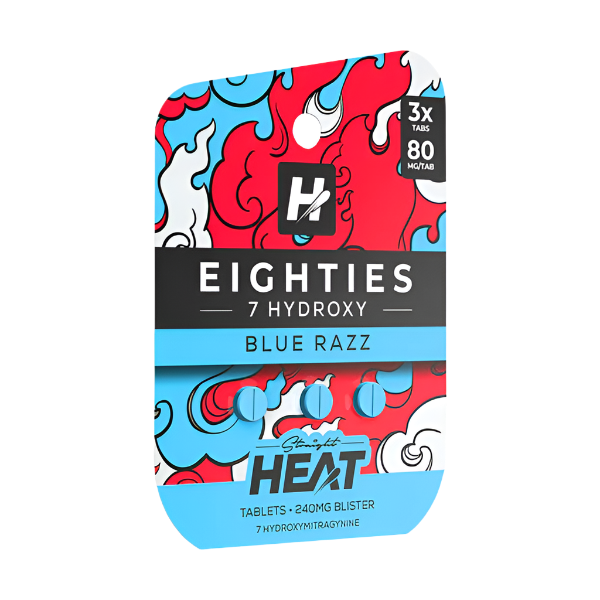 Straight Heat 3ct 7OH Eighties Tabs Blue Razz 80mg per Tablet