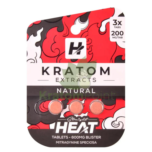 STRAIGHT HEAT KRATOM EXTRACT TABLETS 200MG 3CT - NATURAL