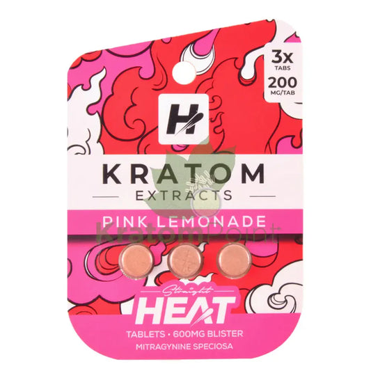 STRAIGHT HEAT KRATOM EXTRACT TABLETS 200MG 3CT - PINK LEMONADE