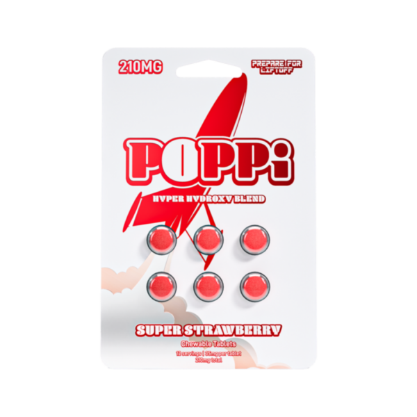 Poppi 6ct 7OH Tabs Super Strawberry 35mg Per Tablet