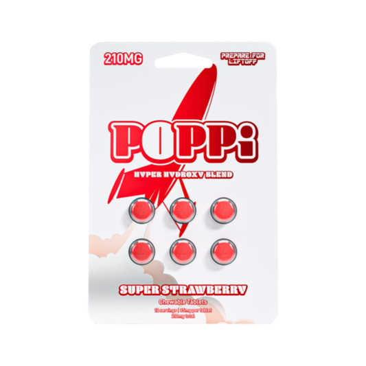 Poppi 6ct 7OH Tabs Super Strawberry 35mg Per Tablet