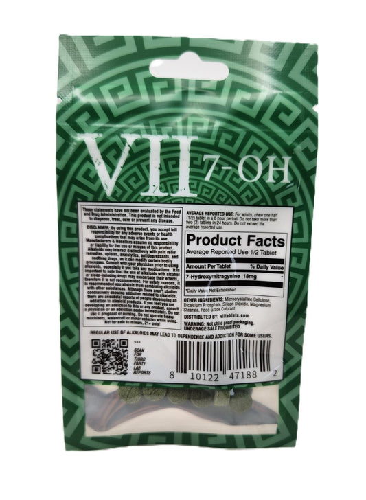 VII 20mg 7-OH 5ct Green Mint Mini Tabs VIITABLETS  7OH+