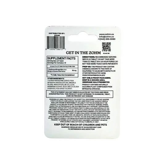 Supplement facts label.
