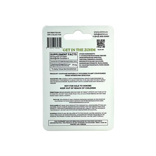 Supplement facts label.